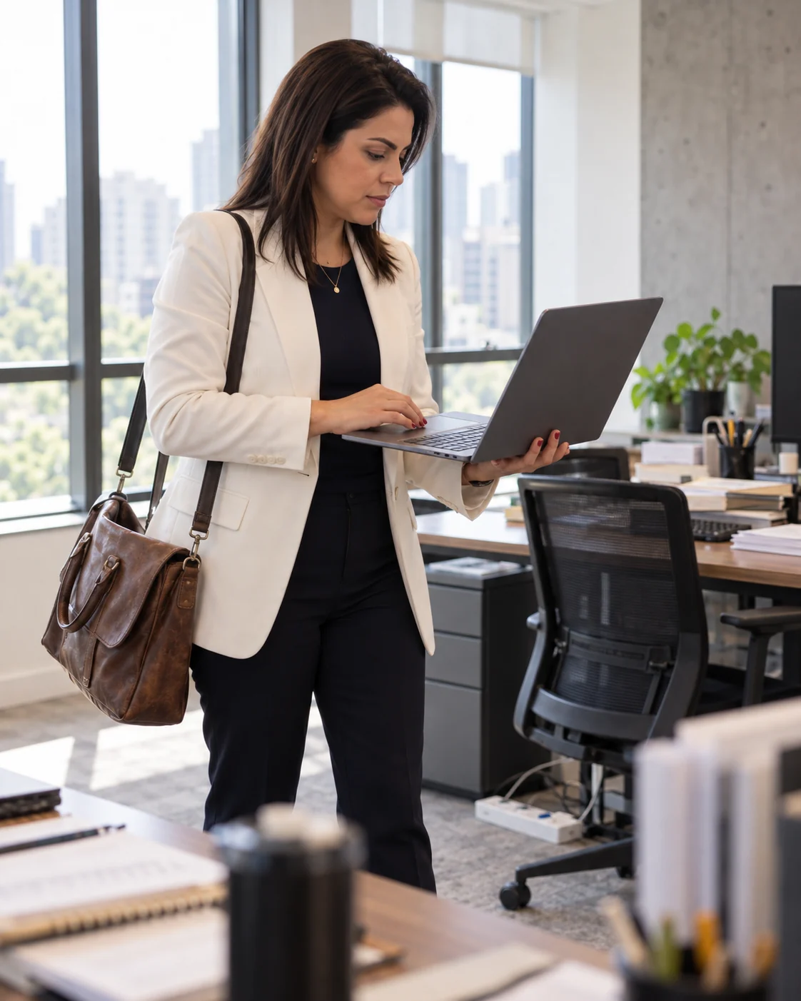 Profissional trabalhando com notebook no escritório